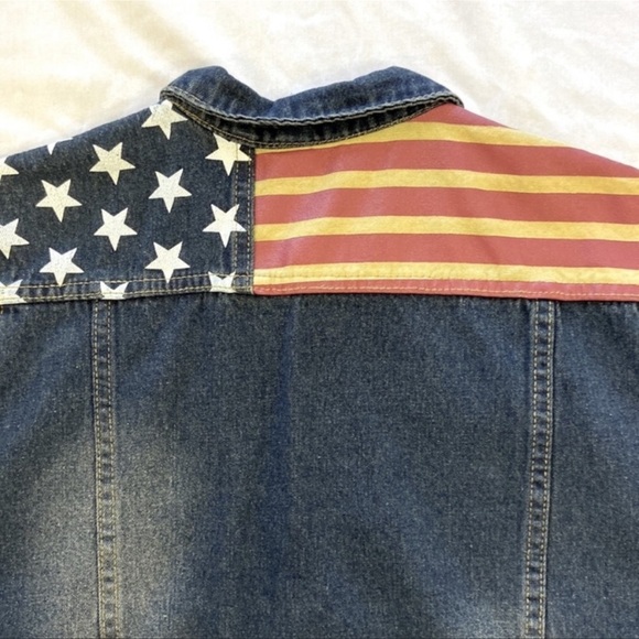 Camo Coll Classic Fashion American Flag Vest Denim Distressed Tang Ku L - Picture 12 of 13